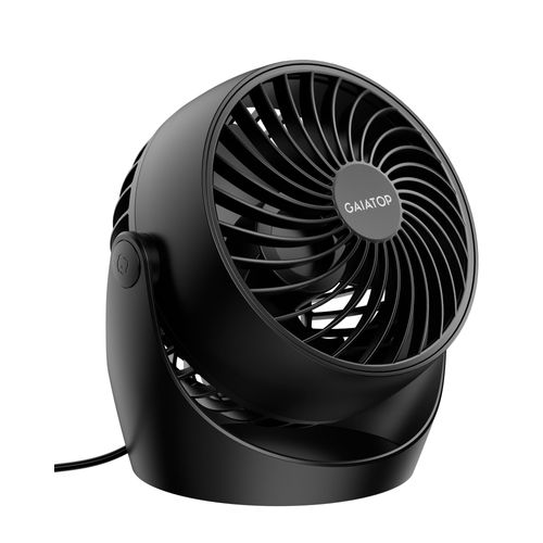 Gaiatop Desk Fan, 5-Inch Portable Electric Table Desktop Air Circulator Fans, Small but Powerful with 3 Speed 360° Adjustable Tilt for Cooling Home Dorm Office Bedroom Bathroom Kitchen, Black