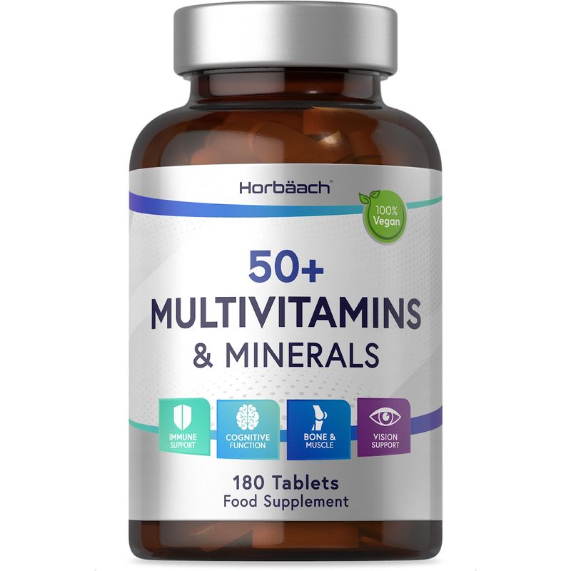 Multivitamin Tablets for Adults 50 Plus | 180 Count | with 24 Essential ...