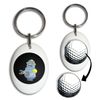 BadgeBeast.co.uk Black Boy Robot - White Golf Ball Marker Key Ring