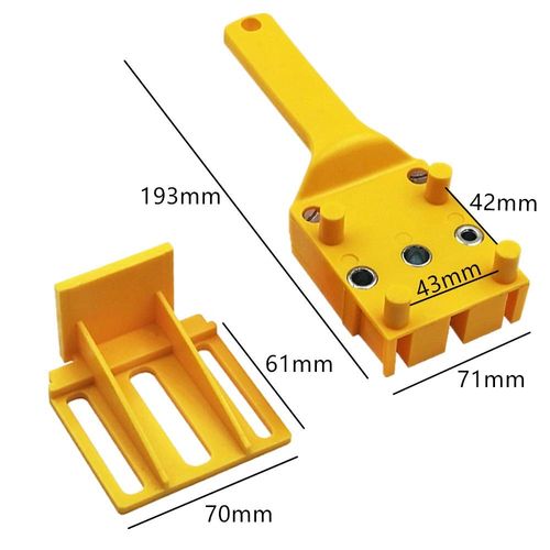 Doweling Jig 6/8/10 mm Wood Dowelling Drill Guide Wood Dowel Puncher Locator Drilling Doweling Hole Saw Tools（yellow2pcs）