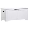 39.4'' Flip-Top Toy Box Storage Chest with 2 Safty Hinges Bed End Bench White
