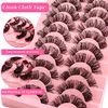Cluster Lashes False Eyelashes Individual D Curl Russian Strip Lashes Fluffy Wispy DIY Eyelash Extension Natural Look Reusable lashes Handmade Thick Soft Dramatic Fake Eyelashes 10 Pairs (DD05-16)