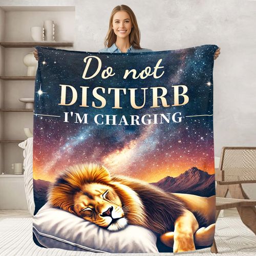 keepitcozi Lion Throw Blanket for Adult Kids, Lion Lovers Gifts Blanket Cute Animal Home Room Decor, Flannel Soft Blanket for Bed Couch 50"x60"