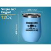 Engineer Teacher Blue Edition Wine Tumbler 12oz - Engineers bring - Gift Engineer lecture practitioners professionals electrical computer aerospace engineering electrical computer