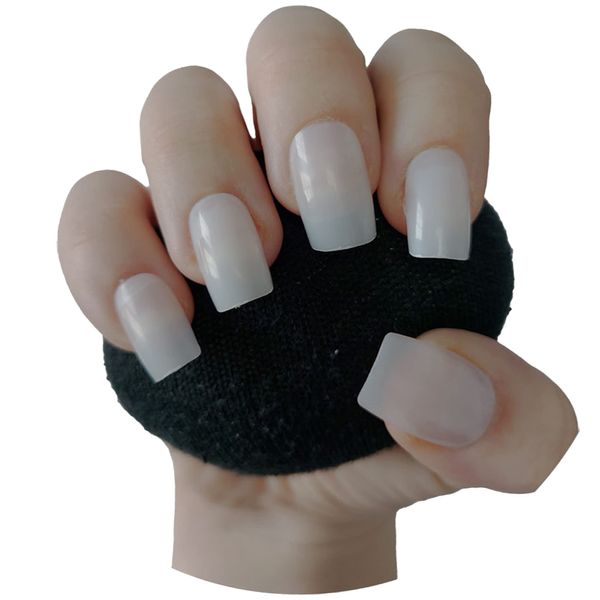 600 Short Medium Square False Nail Tips NATURAL Full Cover Acrylic Press On False Nails Tips Extensions - Professional Salon & Home Use