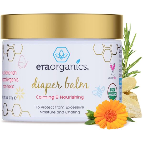 Era Organics Baby Diaper Balm - USDA Organic Ointment Cream Extra Soothing...