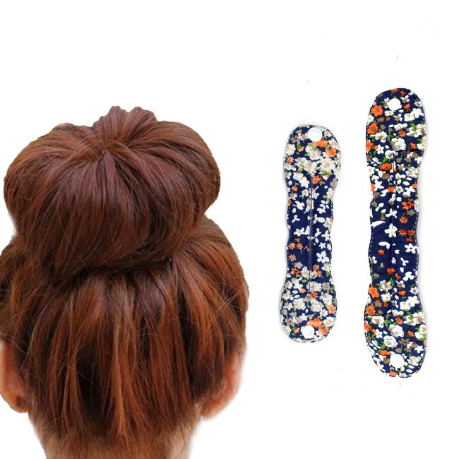 2Pcs Flower Design Magic Bun Wraps Hair Styling Donut Twisters Roll Clips, Hair Bun Maker Tools, Ponytail French Hair Styling Accessories for Women Girls