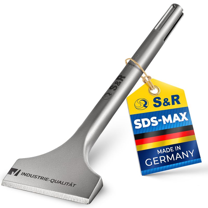 S&R Wide Chisel SDS-MAX 300 x 80 mm – Heavy-Duty Chisel for Demolition ...