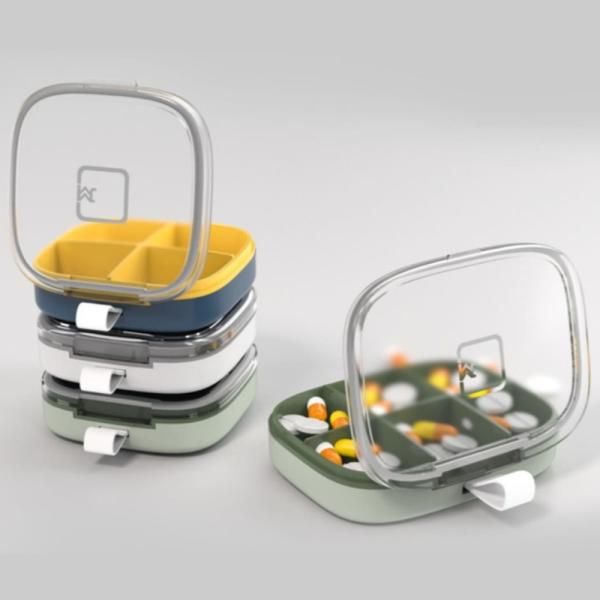 Vitamin Case Portable Nutritional Supplement Storage Travel Medicine Box 6 Compartments