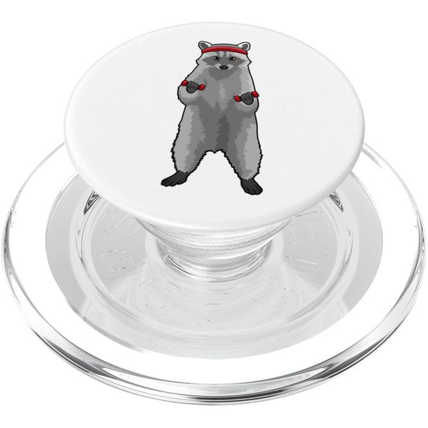 Racoon Bodybuilder Dumbbells Bodybuilding PopSockets PopGrip for MagSafe