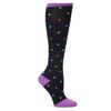 Nurse Mates Compression Support Wide Calf Sock 2-Pair Pack (Bright Dots)