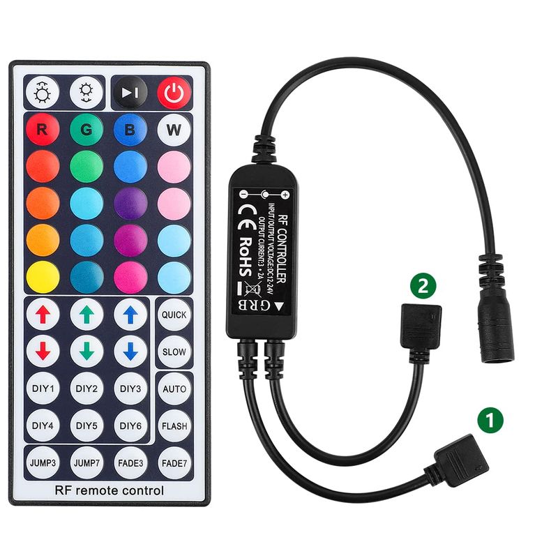 SUPERNIGHT RGB Light Strip Remote Controller, RF Remote of 2-in-1 4 Pin ...