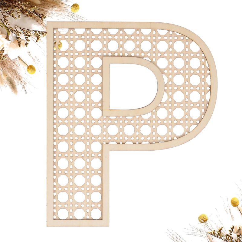 Wooden Rattan Letters 8 inch Wood Letters P for Wall Decor Crafts Boho ...
