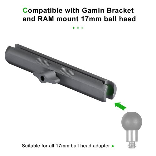FANAUE Aluminum 17mm Ball Head Double Socket Arm Only Supports Connects of 0.67" Ball Head Adapter Compatible with RAM Mount 17mm Ball and Bike Motorcycle Phone Holder, Long Arm Length is 6.06 Inch