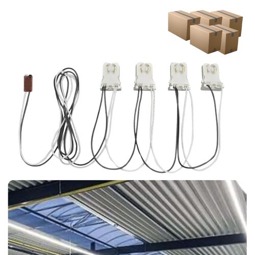Satco (2 Pack) 4-Light Ballast Bypass Wiring Harness; Part Number 80-2629; for use with Single-Ended Ballast Bypass LED Lamps; Linear Led T8 Lamps