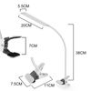 White USB Flexible Clip-On Desk Reading Study Lamp LED Light Dimmable Table Lamp