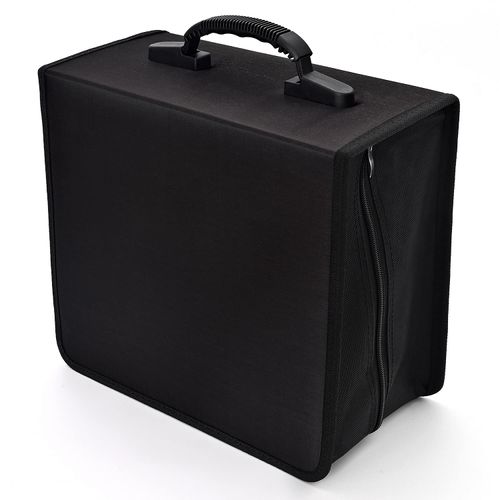 alavisxf xx CD Case, 432 Capacity DVD Case Holder, Heavy Duty Zipper Protective Movie Media Storage Organizer Binder Wallet for Car Home Office Travel (432 Capacity, Black)