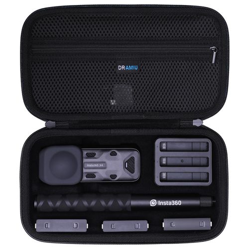 Hard Case Compatible with Insta360 X5, X4, X3, ONE X2 Action Camera and Accessories, Travel Insta360 Bag for Invisible Selfie Stick, Batteries, Charger, Fast Charge Hub- Black Carrying Storage Case