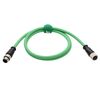 HangTon Ethernet M12 4 Pin D Code Male to M12 4 Pin D Code Female Cable for Baumer Omron Sick Encoder Sensor Camera Profinet Network Host Green PVC 2m