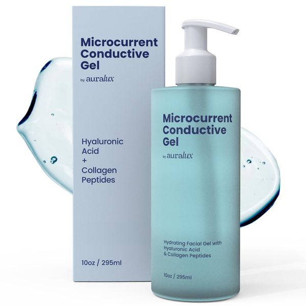 10oz Conductive Gel For Microcurrent Devices - Collagen Peptides & Hyaluronic Acid Boost Skin Radiance - Locks in Moisture for 24 Hours