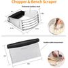 Stainless Steel Pastry Blender Cutter & Bench Scraper Set, Efficient Baking Tool