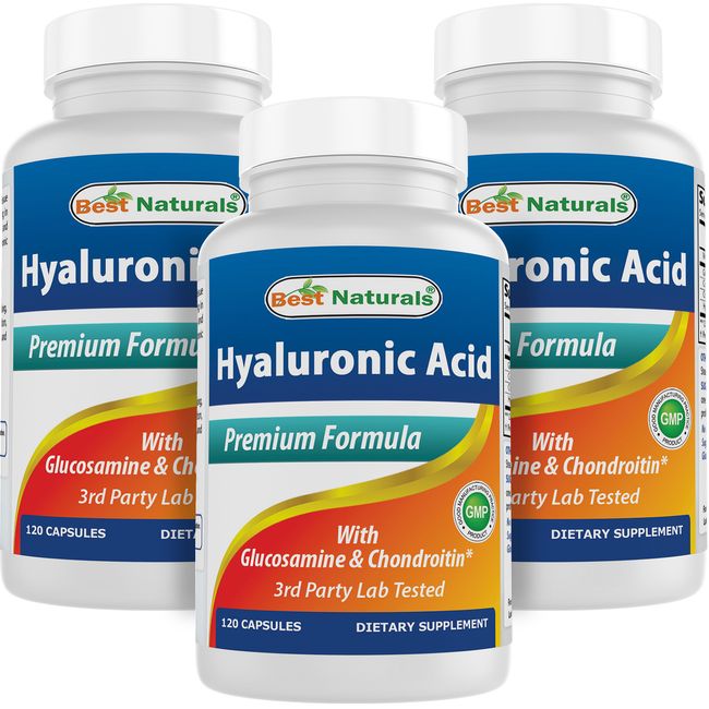 3 Pack Best Naturals Hyaluronic acid 100 mg 120 Capsules