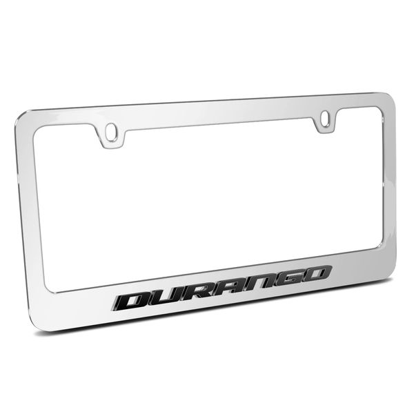 iPick Image for Dodge Durango in 3D on Mirror Chrome Metal License Plate Frame