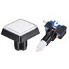 sourcing map Game Push Button 50x50 Square 12V LED Illuminated Push Button Switch with Micro Switch for Arcade Video Games White 5pcs