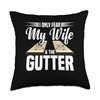 Shuffleboard Brush Shuffleboard Player Salt Wax Shuffleboard Throw Pillow