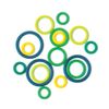 KnitPro Stitch Ring Markers, Green, Blue, Yellow, Assorted, 50 Pieces