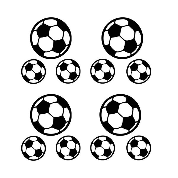 12 Footballs Wall Decal Vinyl Stickers, Removable Lovely Soccer Ball Picture Art DIY Sticker Mural for Kids Bedroom Playroom Living Room Home Window Door Decoration