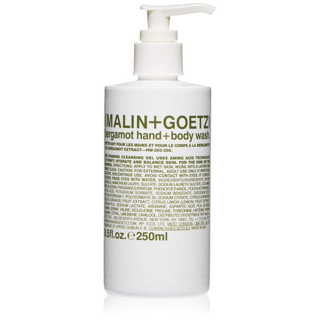 Malin + Goetz Essential Bergamot Hand + Body Wash—purifying, hydrating hand + body wash for men + women. for all skin types, even sensitive. No stripping or irritation. Cruelty-free + vegan 8.5 Fl oz