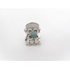 Generic Tiny mini silver metal flower hair claw clip with turquoise stone