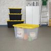 Sterilite 27 Gallon Industrial Stackable Storage Tote Lidded Containers, 6 Pack