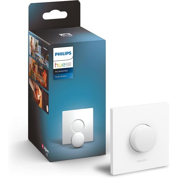 Philips Hue Smart Button Smart Lighting Accessory. Wireless Control of Home Lights, Livingroom, Bedroom, White