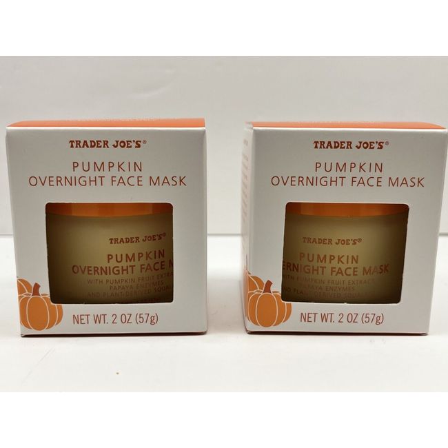 2-Pack Trader Joe's Pumpkin Overnight Face Mask 2oz 57g Each Pack