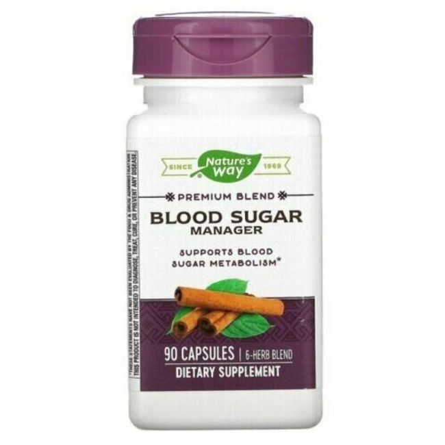 Nature's Way Blood Sugar Manager Herb Metabolism Blend Gymnema/Cinnamon 90 caps