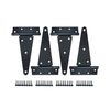 QCAA Stainless Steel Extra Heavy Tee Hinge, (4pack(8"), Black Coated) 4pack(8")