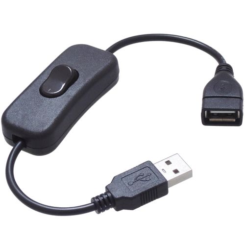 KAUMO USB Cable with Switch, Data OK, 11.0 inches (28 cm), Data Wired (USB Male/USB Female) Sea Source Switch, Rocker Switch (Black)
