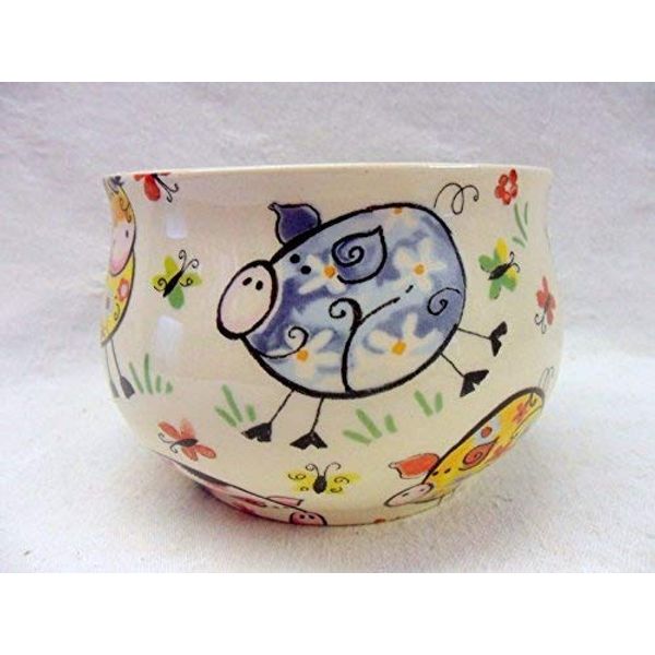 Heron Cross Pottery crazy farm open sugar bowl