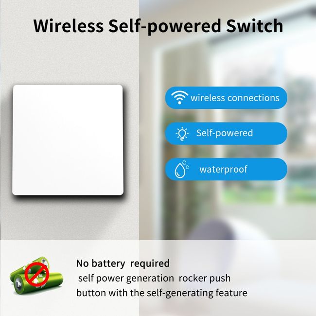 Remote Control Wireless Switch Kinetic Self-Powered Wall Light Switch Kit  DIY No Battery No Wiring Needed