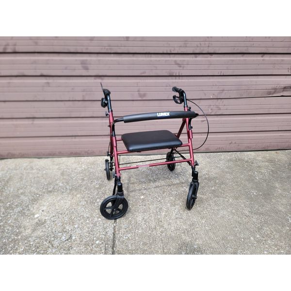 Graham-Field RJ4718R Lumex Set N' Go Adjustable Walker with Wide Seat, Burgundy