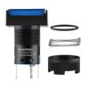 Heschen 16mm Rectangle Momentary Push Button Switch 1NO 1NC 5Pin 12V LED Lamp 5 Pack (Blue)