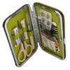 Kleiber Pocket Sized Hard Case Travel Sewing Kit including Scissors/Thread/Spare Buttons/Unpicker/Ta+AV25pe Measure And Fasteners, Blue/Green