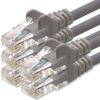 1aTTack.de Network cable Cat.6 - gray - 5X - 2m - (set) - CAT6 Ethernet cable Lanka cable 1000 Mbits patch cable