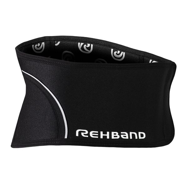 Rehband Back Support Black, Lower Back Support Belt made of 5mm SBR/Neoprene, Stabilization Belt for Back & Lumbar Spine for Sports & Daily Life