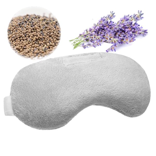 Lavender Eye Mask, Aromatherapy Weighted Eye Mask for Dry Eyes, Sleep Mask for Men Women, Hot & Cold Therapy Eye Cover for Compression Pain Relief, Eye Pillow for Puffy Eyes, Migraine, Sinus Pain-Grey