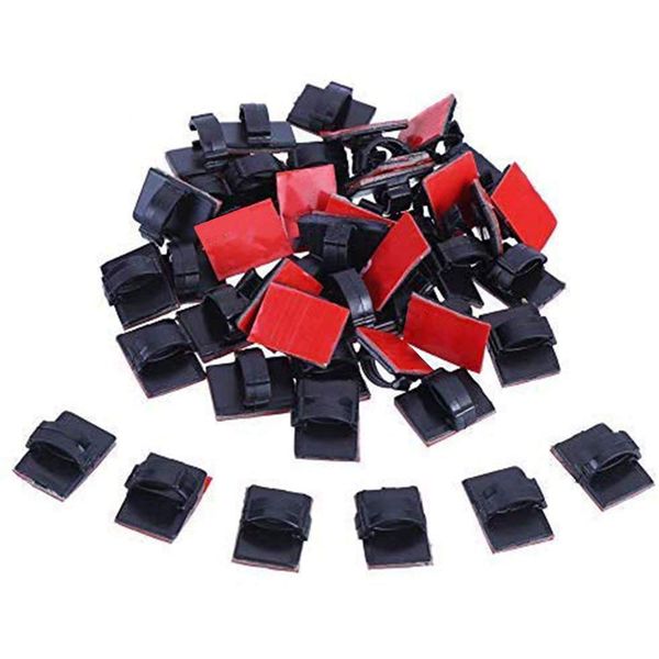 CCINEE Cable Clips, Cord Clips, Storage, Cable Fasteners, Tape, For Cars, Home, Office, 40 Pieces