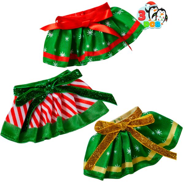 JOYIN 3 Pack Xmas Clothing for Doll Plush Dance Skirt Set, Christmas Decorations, and Holiday Specials