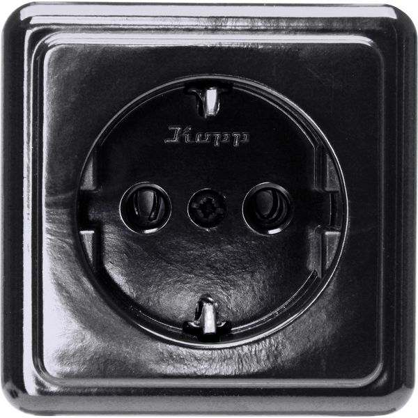 KOPP Surface-Mounted Program Standard, Black, Protective Contact Socket 1-Way, 16 A, 250 V, 101805003